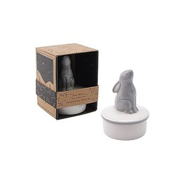 CGB Giftware Ceramic Stargazing Hare Trinket Pot | Jewellery Ring Earrings Storage Holder Organiser | White Grey | Gift For Her Home GB06478