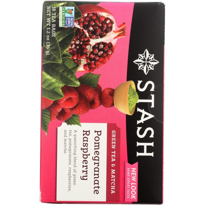 Stash Tea, Tea Pom Raspberry Matcha, 18 Count