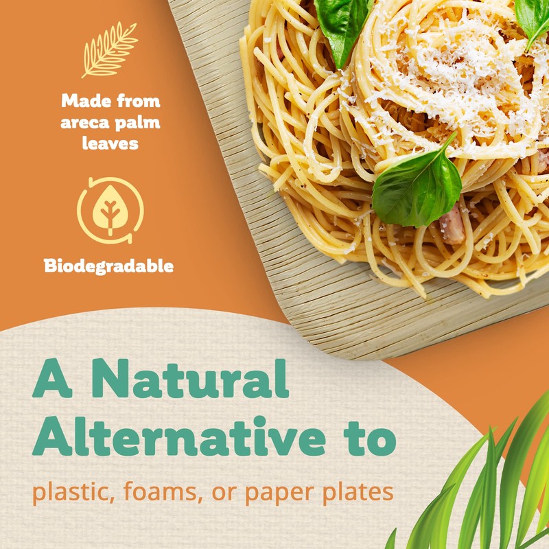 Leafyglo Natures Vajilla de hoja de palmera de 20,32 cm,