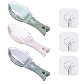 3 Pieces Fish Scale Scraper, 3 Hooks, Fish Scale Remover, Fish Scaler with Transparent Cover, Fish Scale Removal Gadget, Kitchen Utensils