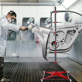 YAGEANNL 71 Inch Panel Tree Automotive Paint Stand, Paint Rack with 6 Hook Levers Panel Holder wtih Adjustable Center Post, Hang Automotive Panels, Doors, Fenders, Bumpers, Car Parts, Auto Body Paint Stands