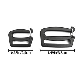 20 hebillas de conexión de correas de gancho en G, ajustables de plástico Tri-Glide, clips de botón para mochila, clip de conexión, hebilla de cinturón con cierre abierto para mochilas, bolsas