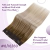 LaaVoo Real Hair Extensions with Invisible Wire Balayage Real Hair