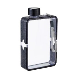 CRZQXOUR 1 reusable ultra-thin water bottle, flat storage rack handbag portable water bottles, plastic ultra-thin leak proof water bottle suitable for sports and portable travel