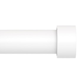 White Extra Long Curtain Rod 30 to 240 inch, Heavy Duty Curtain Rods for Windows with Modern End Caps, 1 inch Drapery Rods Set for Outdoor Patio, Adjustable Curtain Rod for Room