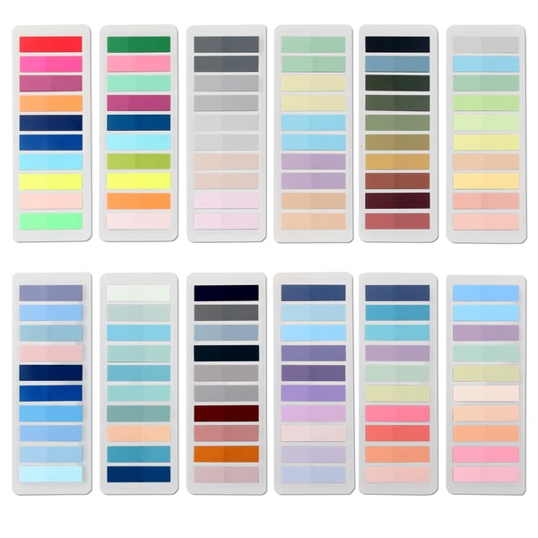 Zadanle 2400Pcs Sticky Note Tabs, Writable Morandi Translucent Book Markers