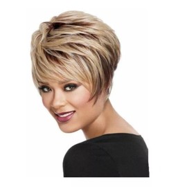 Light Moo Peluca Corta Recta Degradada Para Mujer