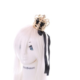 C-42-4 Black Rose Gold Mini Crown Princess Headdress Hair Clip Gothic Lolita