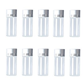 Hustar 10 Stück 10ml Mini Klar Glasflaschen Ätherisches Öl Flasche Klein Probe Fläschchen mit Schraubverschluss