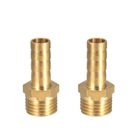 SING F LTD 2 Pcs 5/16inch/8mm Brass Barbed Hose Fitting Coupler Connector with 1/4 Inch Male BSP Thread Pipe Nipple Fitting for Air Water Fuel Oil Gas