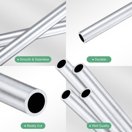 M METERXITY 4-Pack 250mm 6063 Aluminum Round Tube, 6mm ID 8mm OD Seamless Aluminum Tubing for Construction/Machining/DIY Crafting, Metal Straight Pipe [0.24x0.31x9.8IN]