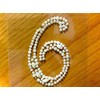 Craftbuddy US 2pcs Number 6" Self Adhesive Pearl Numbers Diamante