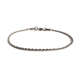 LUXSTAR Stainless Steel Twist Chain Bracelet, Thin, Hypoallergenic, Men's, Women's, Silver
