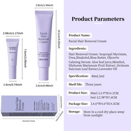 Rercarre Body Hair Removal Cream with Spatula Applicator, Hair Removal Cream Sensitive Skin with Spatula Applicator, Gentle Formula, Safe for Sensit, 1.35 fl oz