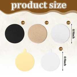 Relaxweex 30 Pieces Reusable Lavalier Microphone Covers Lavalier Windscreen Tape Microphone Cloth Accessories for Hiding Lapel to Reduce Wind Noise with 60 Sticker, Black White,beige