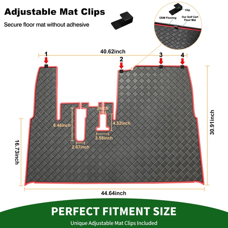 Cartalia Golf Cart Floor Liner Mat 8mm Thick Rubber Full