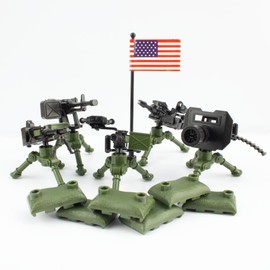 Toy Weapons Accessories Weapons Pack Military U.S 5 Types Heavy Weaponry Toys Military Equipment Battle Blocks Bricks Compatible with Major Brand, 3 Years Old and up