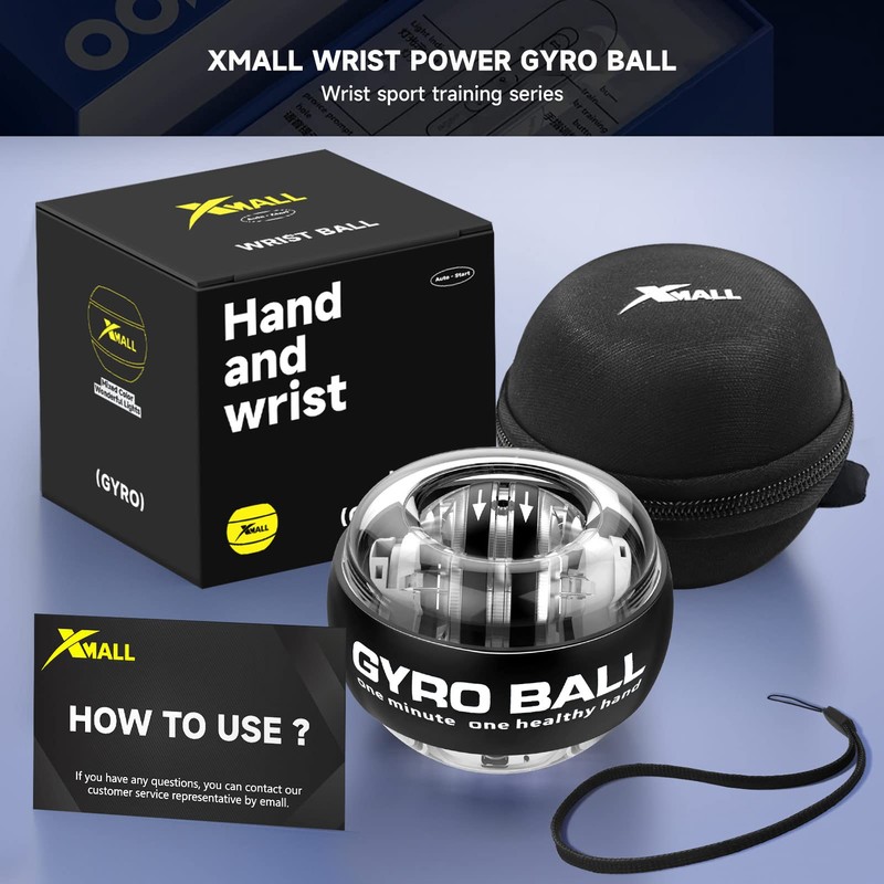 XMALL Wrist Power Gyro Ball, Hand Forearm Strengthener, Wrist Trainer,
