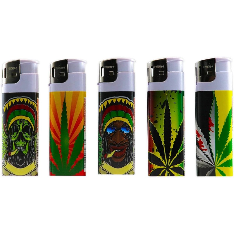 NEON Rasta Neon Electronic Disposable Lighters, Wholesale Pack of 50-