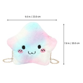 LUOZZY Plush Crossbody Bag Star Shaped Furry Purse for Girls Fluffy Handbag Small Purse with Chain Soft Shoulder Bag for Girls Women