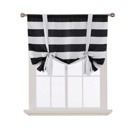 Deconovo Cortina de Rayas Opaca con patrón de Bloqueo de luz para Comedor, 46 cm de Ancho x 160 cm de Largo, Grano de café