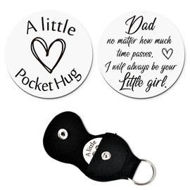 Papa Dad Gifts from Daughter Pocket Hug Token Keychain for Men Christmas Birthday Retirement Appreciation Gift Car Keys Accessories for Daddy Father Holiday