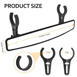 17" UTV Rear View Center Mirror, UTV Race Mirror 1.75" or 2" Clamps Compatible with Polaris RZR Pioneer Can-Am Commander Maverick Talon 1000R 1000X