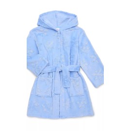 Wonder Nation WN Girls Blue Snowflake Soft Plush Robe W/ Hood Size XS 4/5 NWT