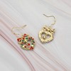 18K Gold Plated Cubic Zirconia Christmas Drop Earrings for Women