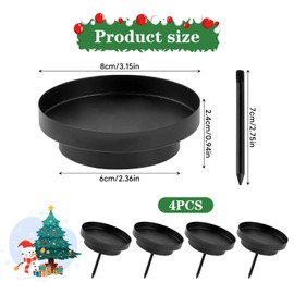 4 Stück Adventskranz Kerzenständer, 2 In1 Kerzenhalter Stabkerze Kerzenteller Metall, 8cm Abnehmbarer Kerzenstecker, für Abendessen bei Kerzenlicht, Esszimmer, Kamindekorationen