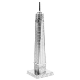 HOLIDYOYO World Trade Center Statue,Metal New York Building Replica Sculpture Desktop Retro Tourist Souvenirs Collectible Figurines for Home Office 22cm