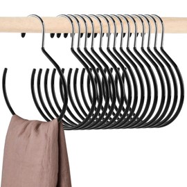 Cedilis 15 Pack Scarf Ring Hangers, Non-Snag Belt Rack Over The Rod, Non-Slip Closet Organizer Accessory Holders for Ties Scarves Belts Tank Tops Pashminas and Jewelry, Black