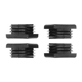 PATIKIL 1-3/16 Inch Plastic Tubing End Caps, 4 Pcs Square Hole Plug Insert for Round Iron Pipe Chair Leg Table Bookshelves Patio Furniture, Black
