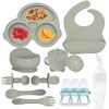 Silicone Baby Feeding Set,Miicasa Baby Led Weaning Supplies Kit With