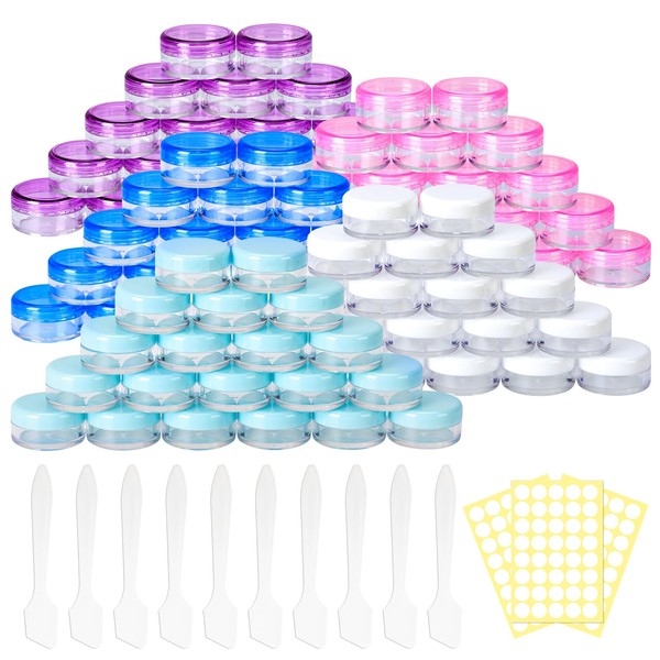 Pack of 100 Jars 3 g/3 ml Empty Cream Jars