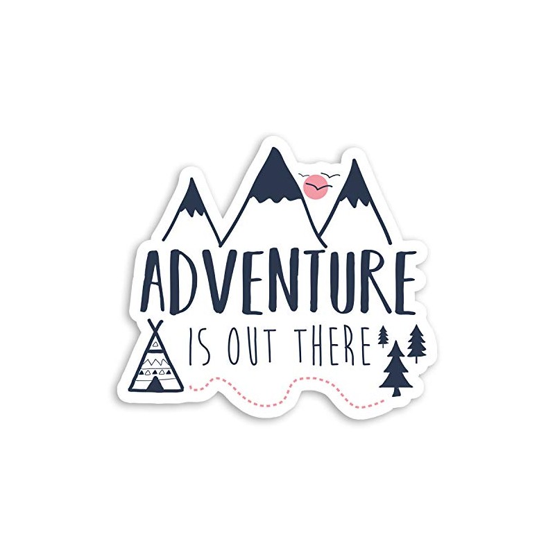 2 x 10cm Adventure Vinyl Stickers - Mountains Camping Fun