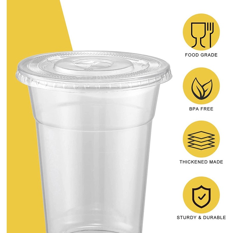 VITEVER VITEVER 100 Sets - 12oz Clear Plastic Cups with