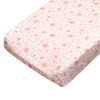 HonestBaby Girls Organic Cotton Changing Pad Cover, Peach Skin Papercut