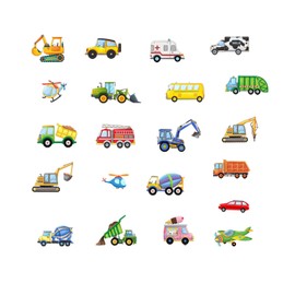1 Set of Cartoon Engineering Car Stickers, Creative Luminous Stickers, Children's Room Decorative Wall Stickers, Home Accessories.