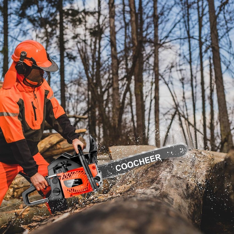COOCHEER Gas Chainsaw Powered 62CC, 3.5-HP 2-Cycle Gas Chainsaw 20