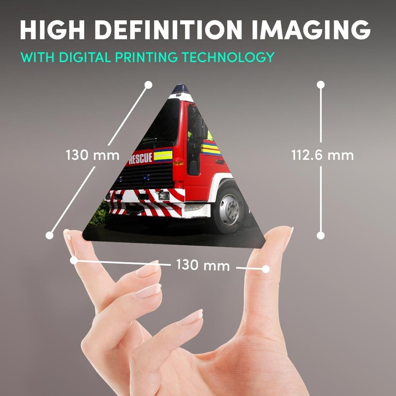 1 x Triangle Coaster - Red Fire Engine Truck Cork