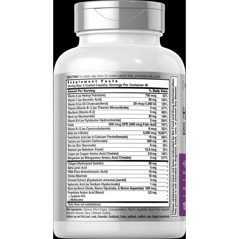 Horbäach Hair Skin & Nails Vitamins | 150 Caplets |