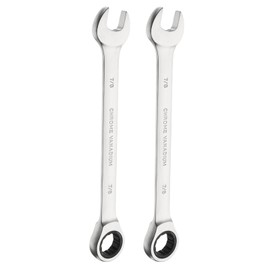 HARFINGTON 2pcs Ratcheting Wrench 7/8 Inch Box and Open End 45# Carbon Steel Nickel Plated 12-Point 72-Teeth Combination Wrench for Home Auto Repair Machine Maintenance