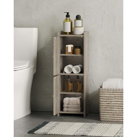 Hzuaneri Bathroom Storage Cabinet, Corner Floor Cabinet with 2 Doors and Adjustable Shelf, Narrow Toilet Paper Cabinet, Bathroom Organizer for Small Spaces, Greige BC19905X