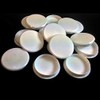 4, White Plastic Hinge Hole Cover Caps - 35mm -