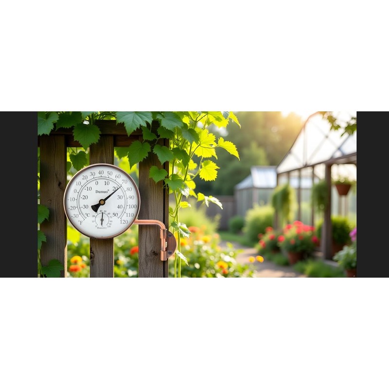 Dunuo 4" Brass Outdoor Thermometer, Indoor Thermometer for Room –