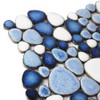 Parrotile Blue Shower Floor Pebbles Tile Bathroom Mosaic Backsplash Wall
