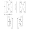 QCAA Black Steel H-Hinge, for Cabinet Doors, Matte Black, 12