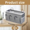 Eidoct Canvas Wall Hanging Organizer Bag with Hook, 3-pockets Waterproof
