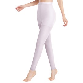 DCCDU Medical Compression Pantyhose for Women & Men, 20-30mmHg Graduated Support Tights, Opaque Footless Waist High Compression Stockings & Leggings for Varicose Veins, Edema, Flight, DVT, White, 3XL